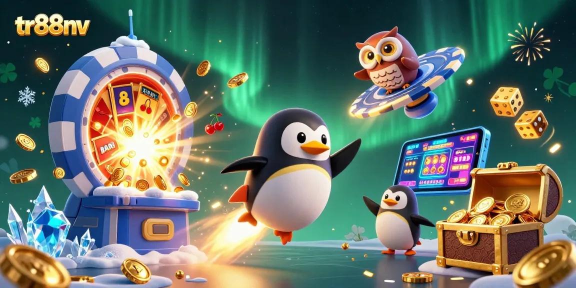 Experience thrilling casino excitement with tr88nv's gold penguin and explosive jackpots!