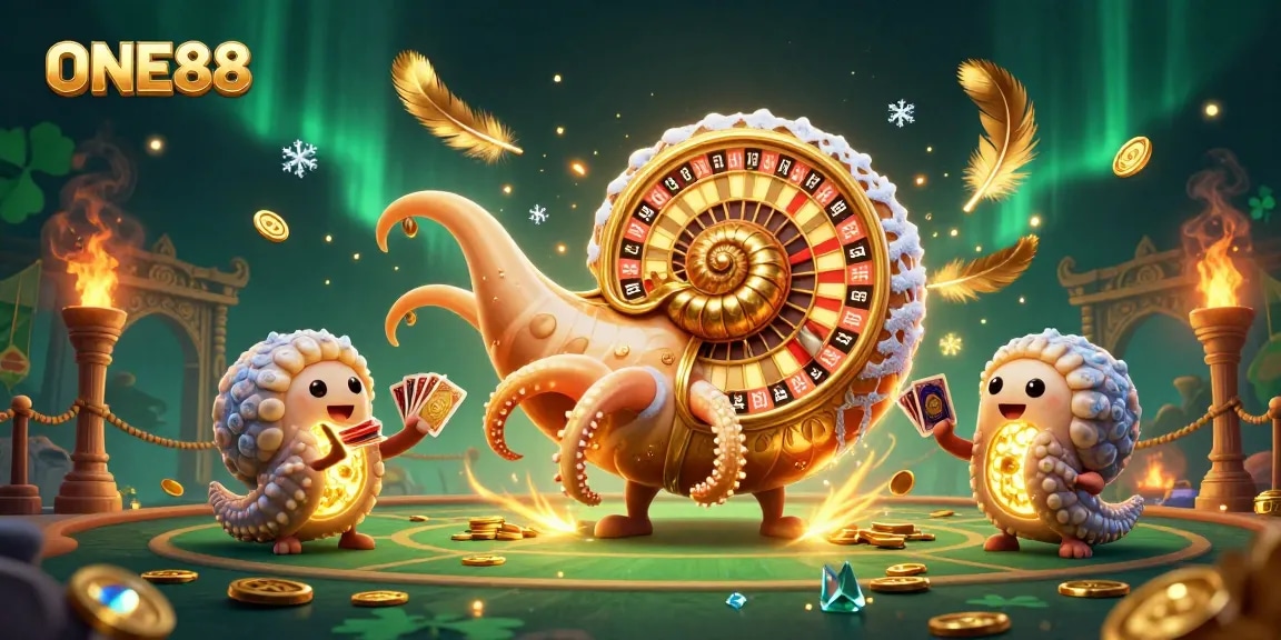 Engage in thrilling gameplay at ONE88 with nautilus-themed roulette and glowing fossil companions.