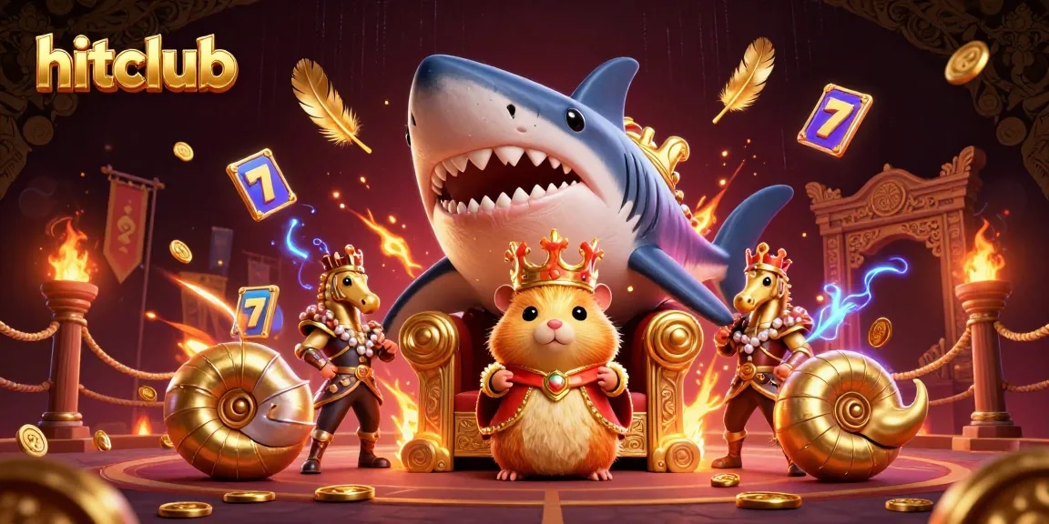 Experience thrilling spins at hitclub while the golden hamster king reigns over an action-packed scene.