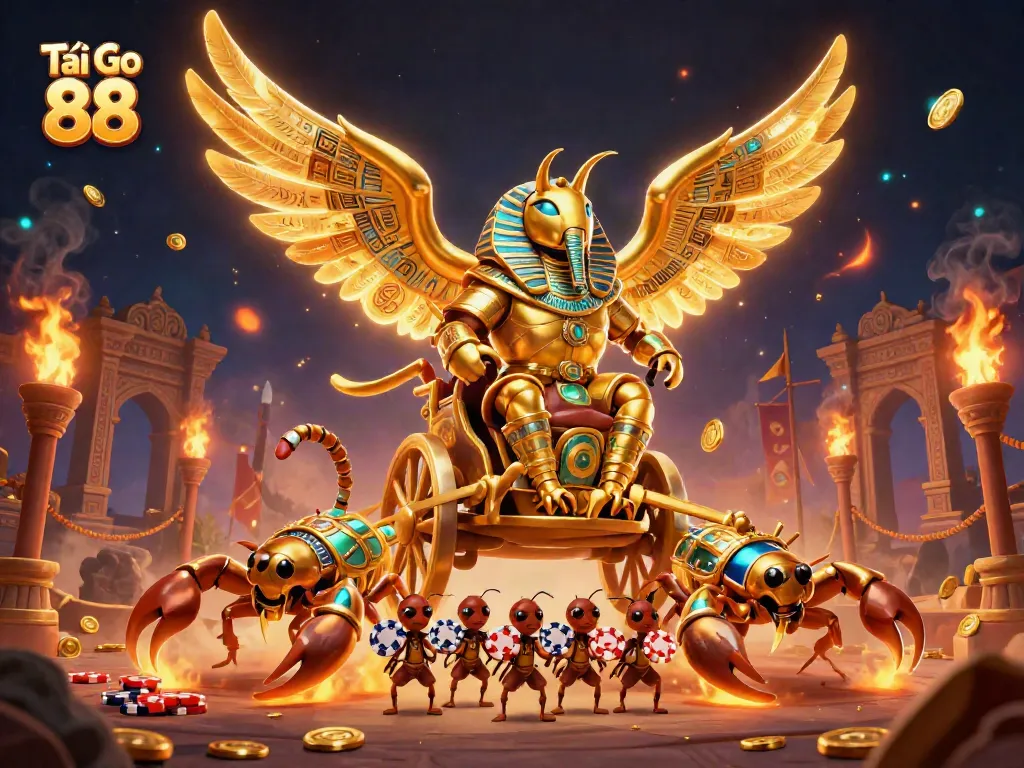 Tải Go 88 offers an exciting visual of a rich gambling experience with vibrant characters and dynamic casino elements.