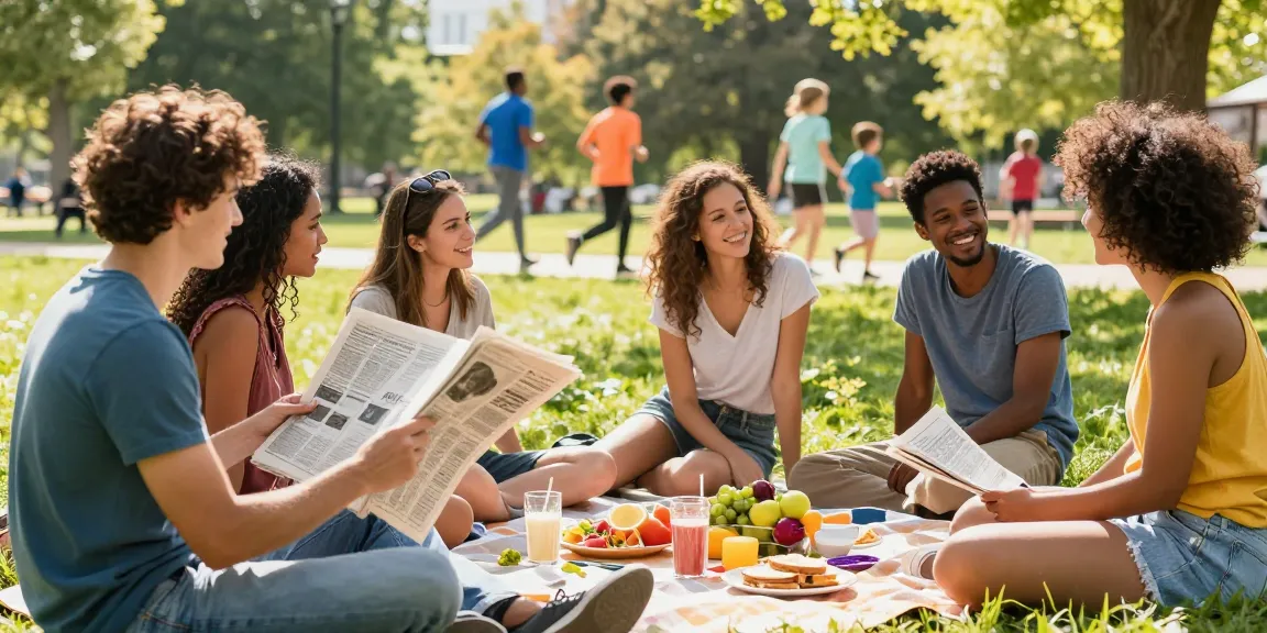 Friends enjoying a vibrant picnic in the park, highlighting newsbochum community connections and lifestyle.
