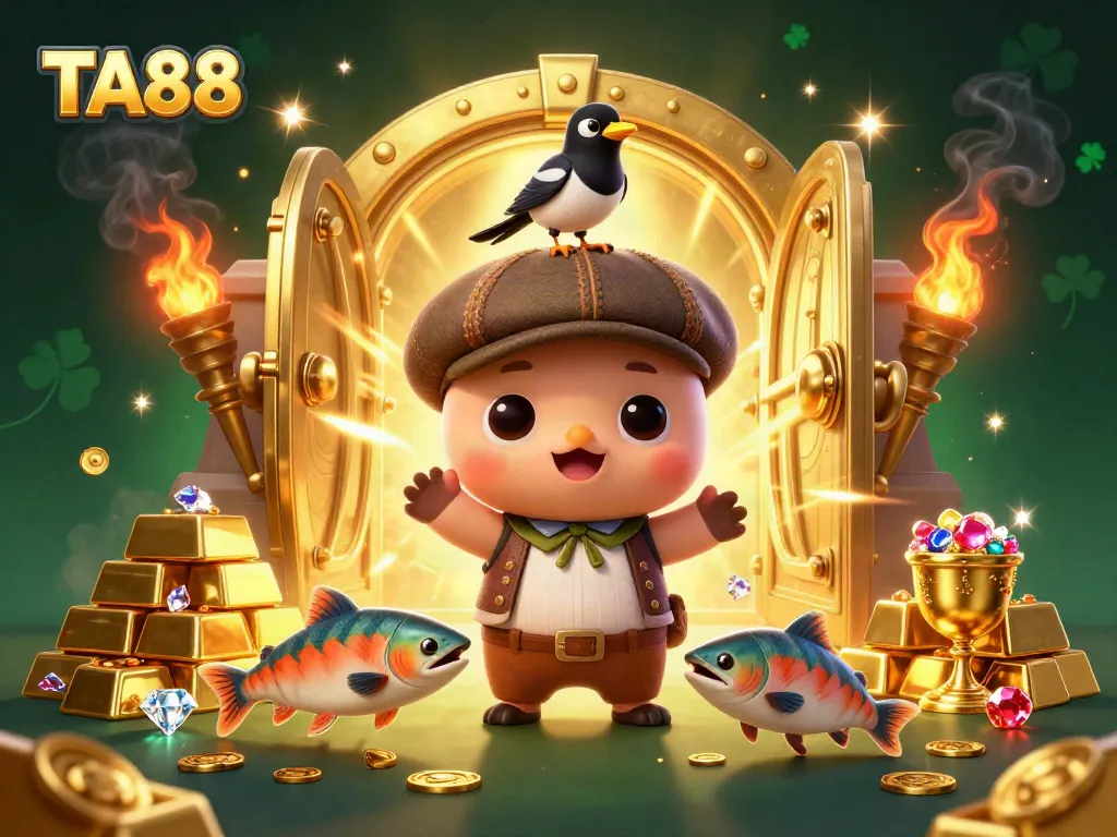 Experience exhilarating wins at TA88 with playful characters and riches overflowing in a vibrant casino scene.