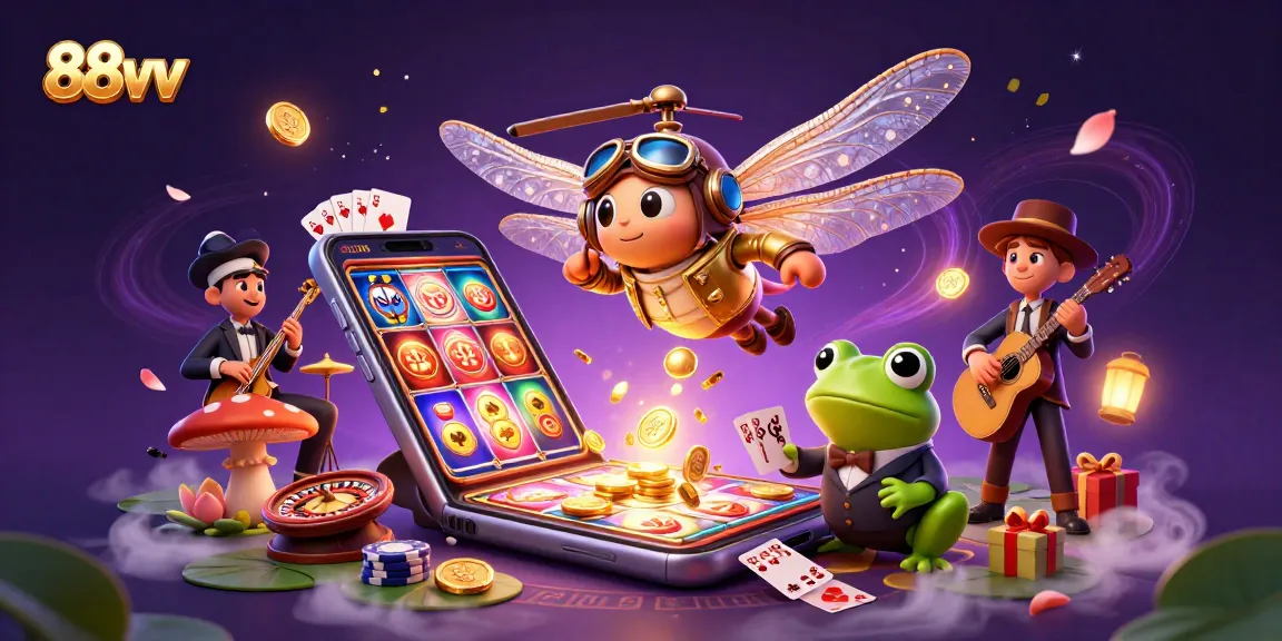 Engage with thrilling 88vv experiences at the lily pad casino with vibrant animated characters.