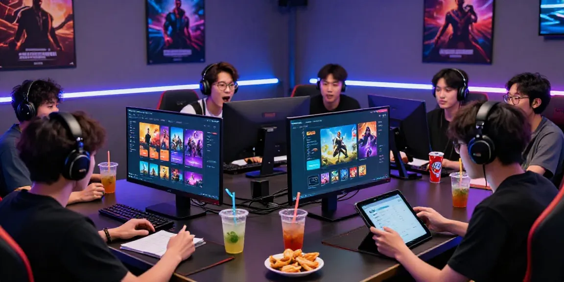 Dewacash Asia gaming enthusiasts enjoying a lively game night with snacks and excitement.
