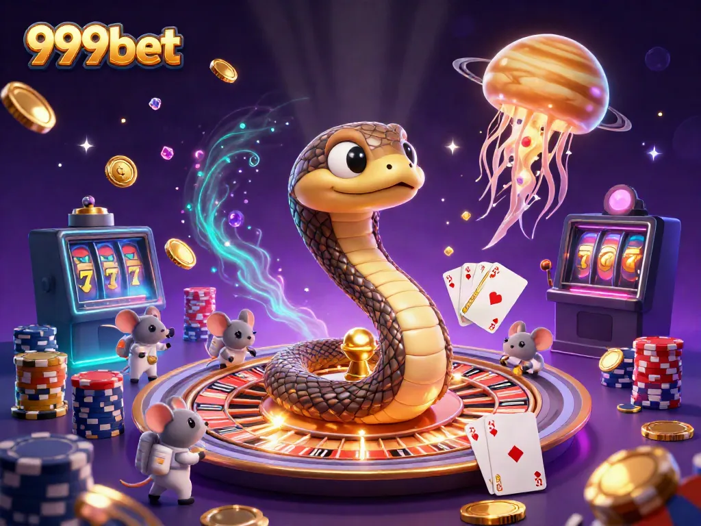 Experience the vibrant excitement of 999bet with astronaut mice betting on the Saturn ring roulette!