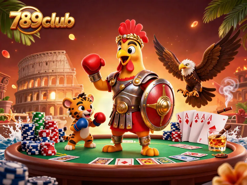 Join the thrill of 789club with a 3D gladiator rooster and dynamic poker gaming elements
