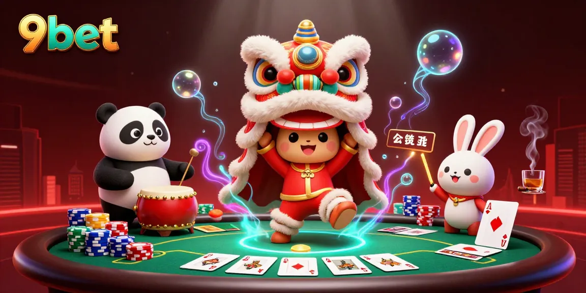 Engage with thrilling gaming action at 9bet featuring vibrant characters and casino elements.