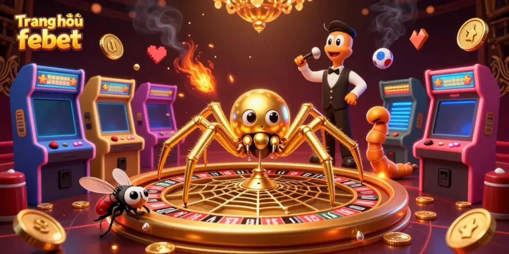 Experience thrilling gameplay at Trang chủ febet with a vibrant casino illustration featuring unique characters and betting action.