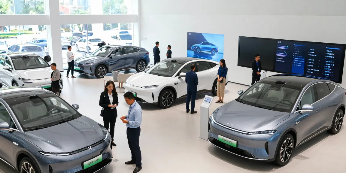 Experience the latest electric vehicles at situs 7meter's modern showroom with engaging interactions.