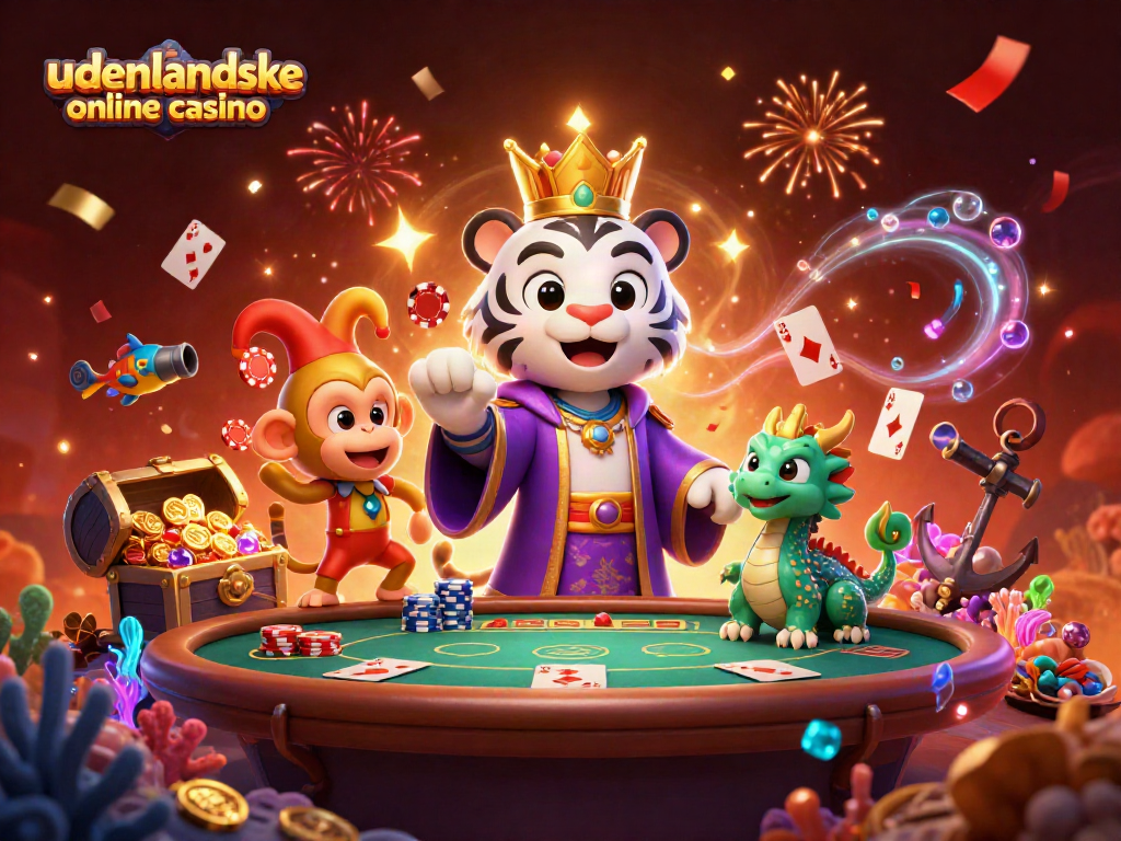 Experience the vibrant action of udenlandske online casino featuring a royal tiger and playful monkey.