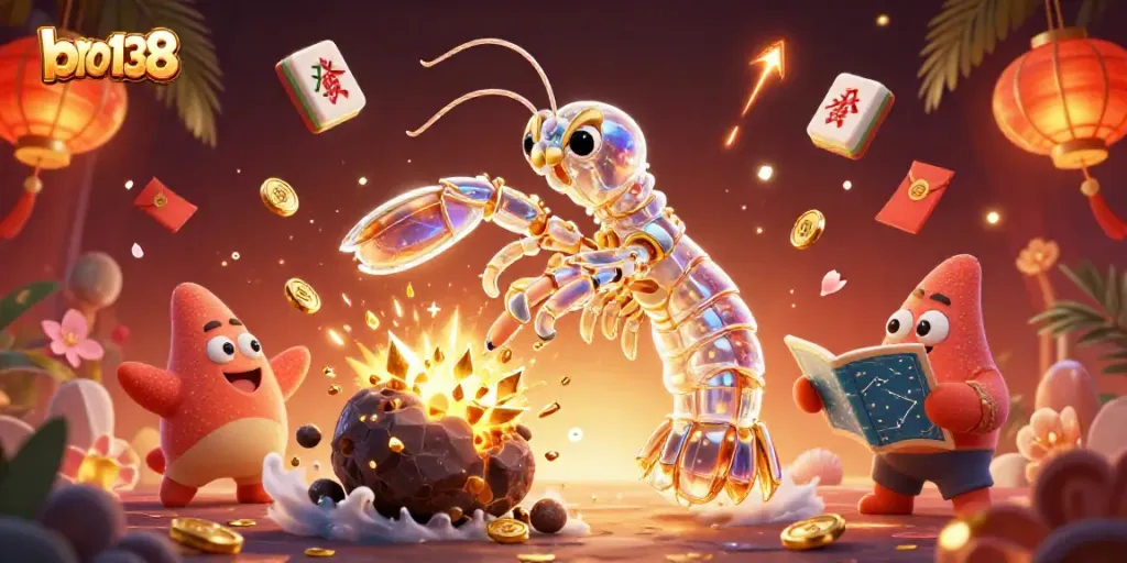 Watch the galactic samurai mantis shrimp dominate the game with bro 138's explosive golden rewards.
