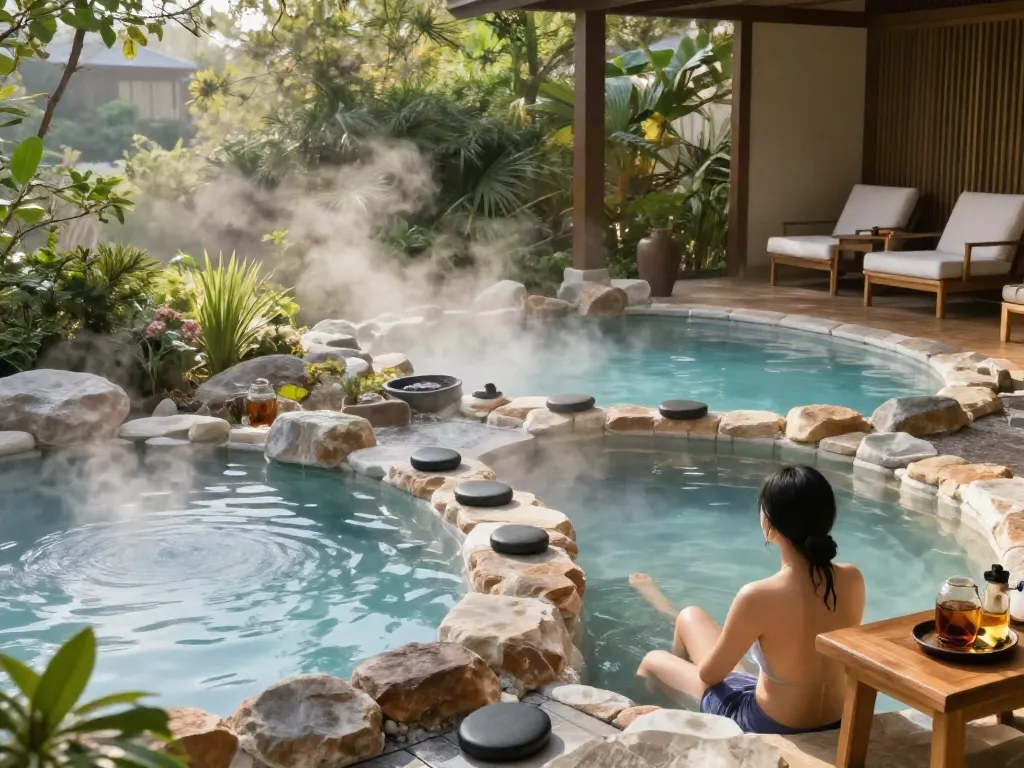Experience relaxation in ROKOK88's unique volcanic mineral pools.