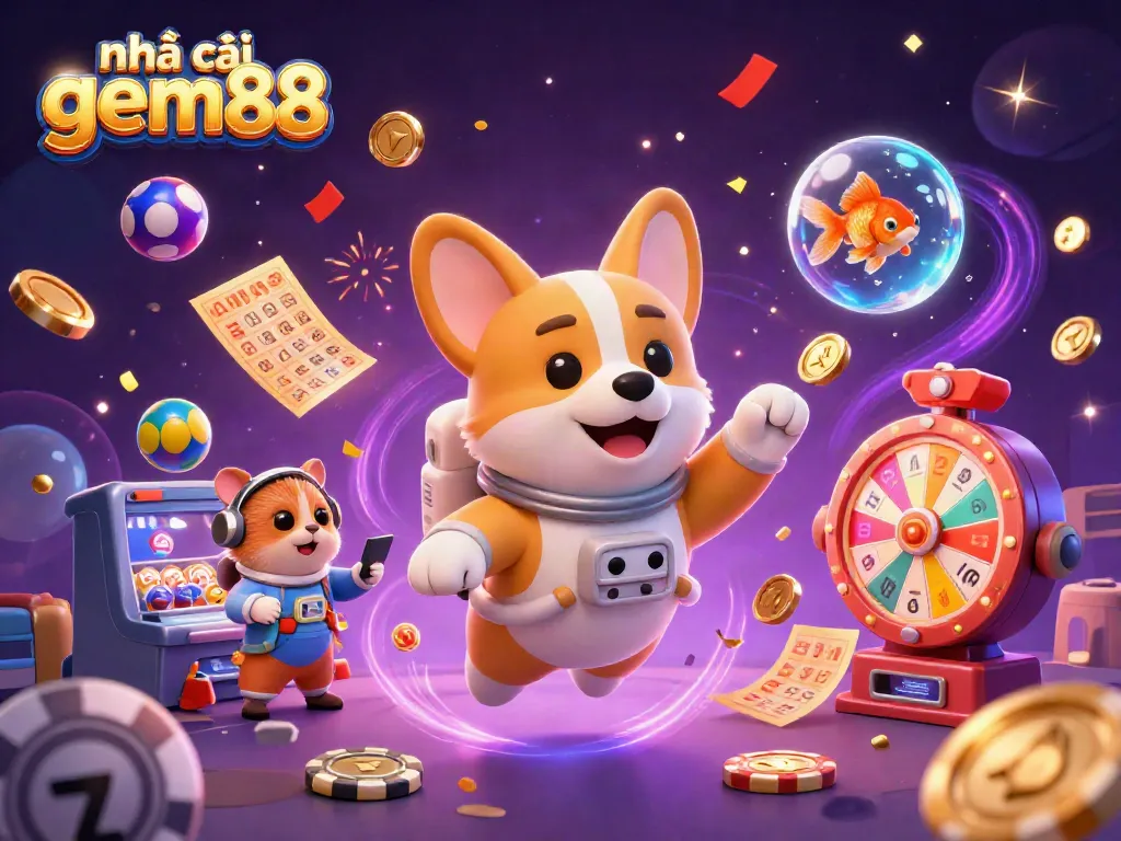 Experience the thrilling world of nhà cái gem88 with a dynamic casino scene showcasing exciting gaming elements.