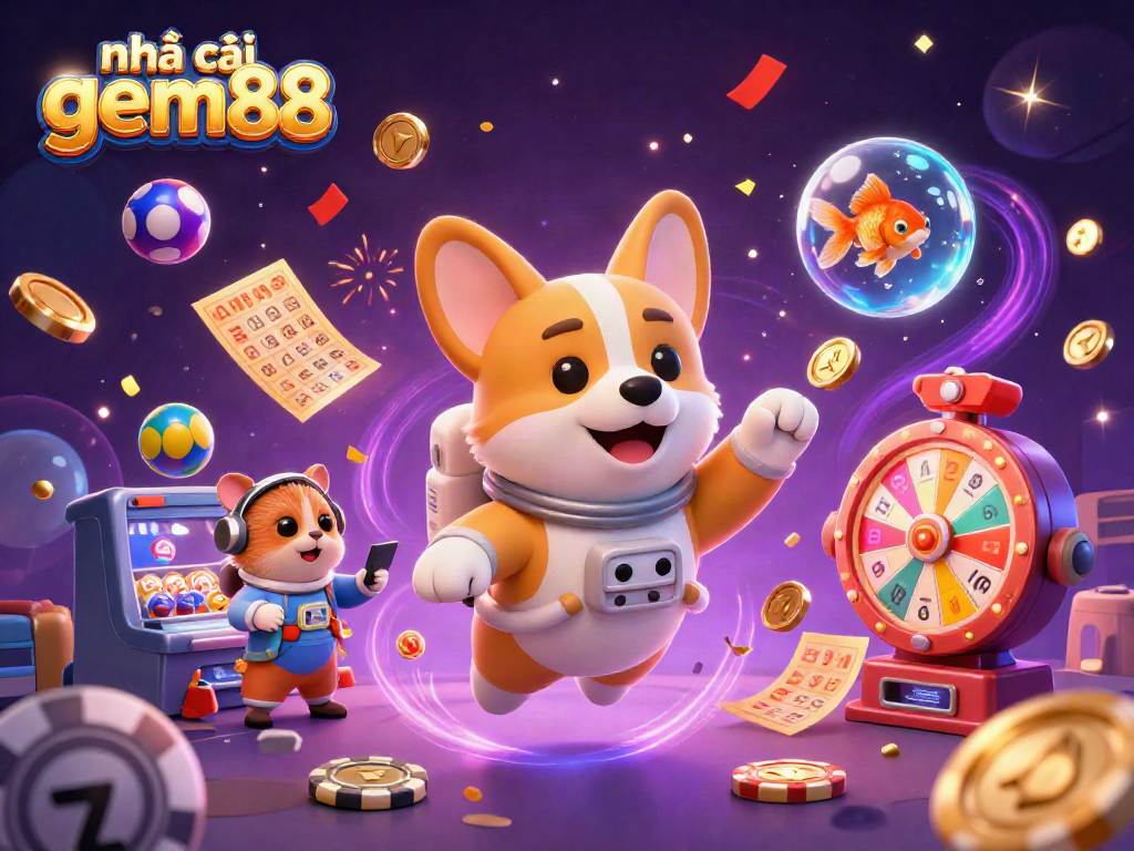 Experience the thrilling world of nhà cái gem88 with a dynamic casino scene showcasing exciting gaming elements.