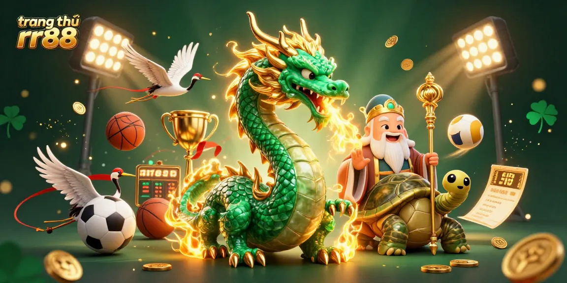 Engage with the vibrant world of trang chủ rr88 featuring a majestic jade dragon and gaming elements.