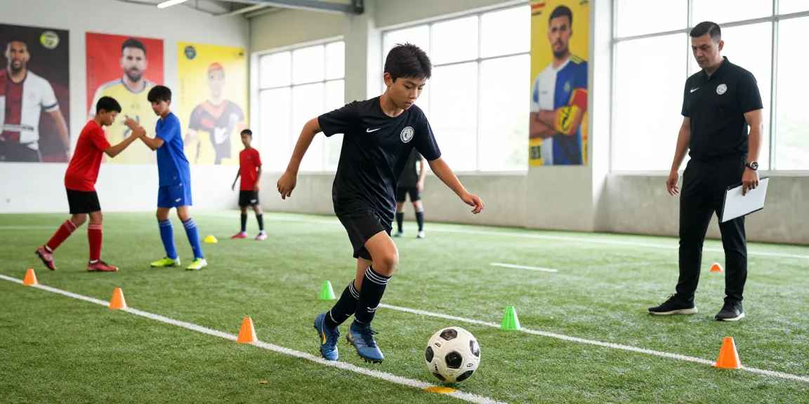 Fußballbedarf kaufen für junge Talente - Spieler trainiert mit Mantom Ball.