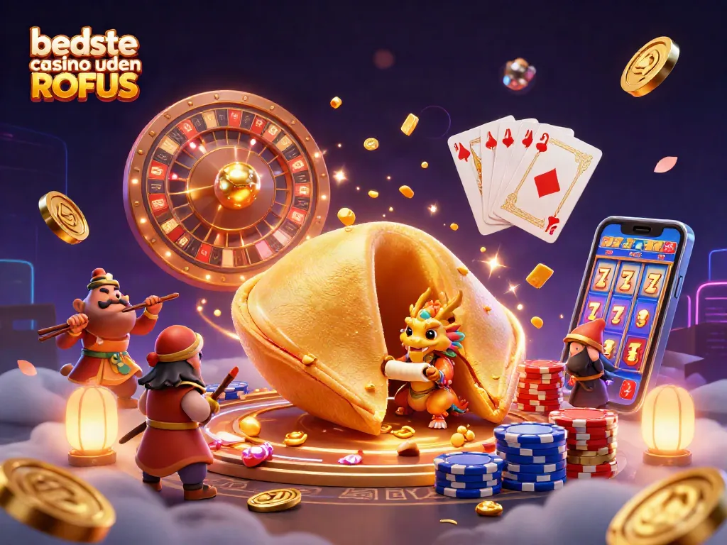Engage with the best casino uden ROFUS for thrilling experiences featuring a golden fortune cookie and wise dragon.