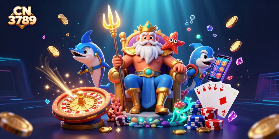 Engage with CN 3789’s vibrant casino adventure featuring Neptune, coins, and roulette wheels.