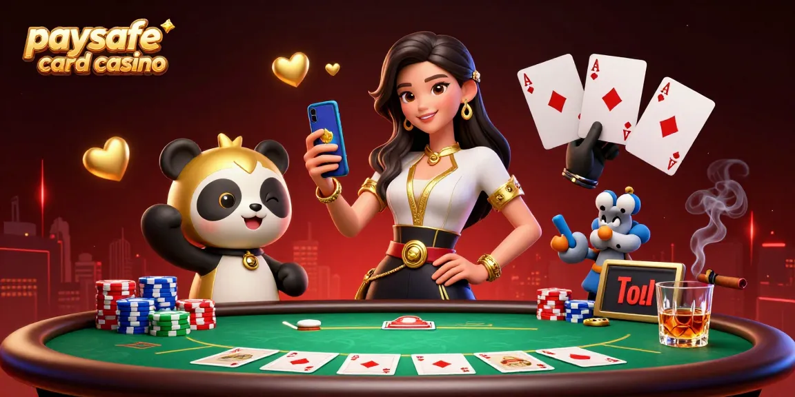 Engagieren Sie sich mit dem Paysafe Card Casino, indem Sie nahtlose Einzahlungen durch eine dynamische Casino-Spielszene genießen.