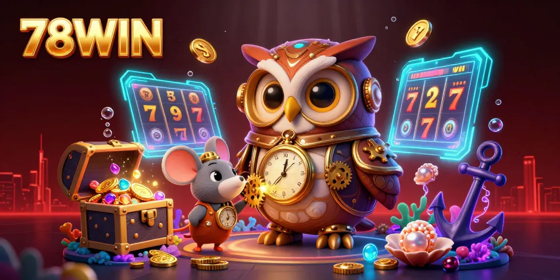 Experience thrilling gameplay at 78WIN with immersive casino-themed 3D illustration showcasing dynamic elements.